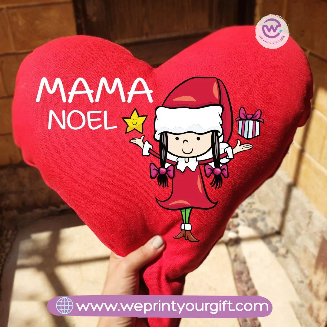 Heart Fabric Cushion-Snowman - WE PRINT