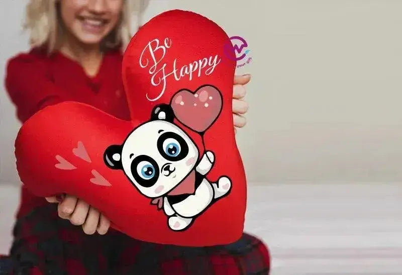 Heart Fabric Cushion - Valentine's Day - PANDA - WE PRINT