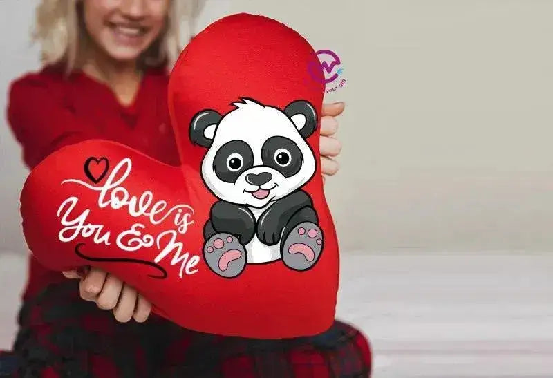 Heart Fabric Cushion - Valentine's Day - PANDA - WE PRINT