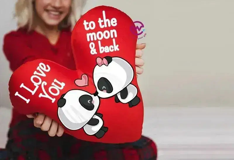 Heart Fabric Cushion - Valentine's Day - PANDA - WE PRINT