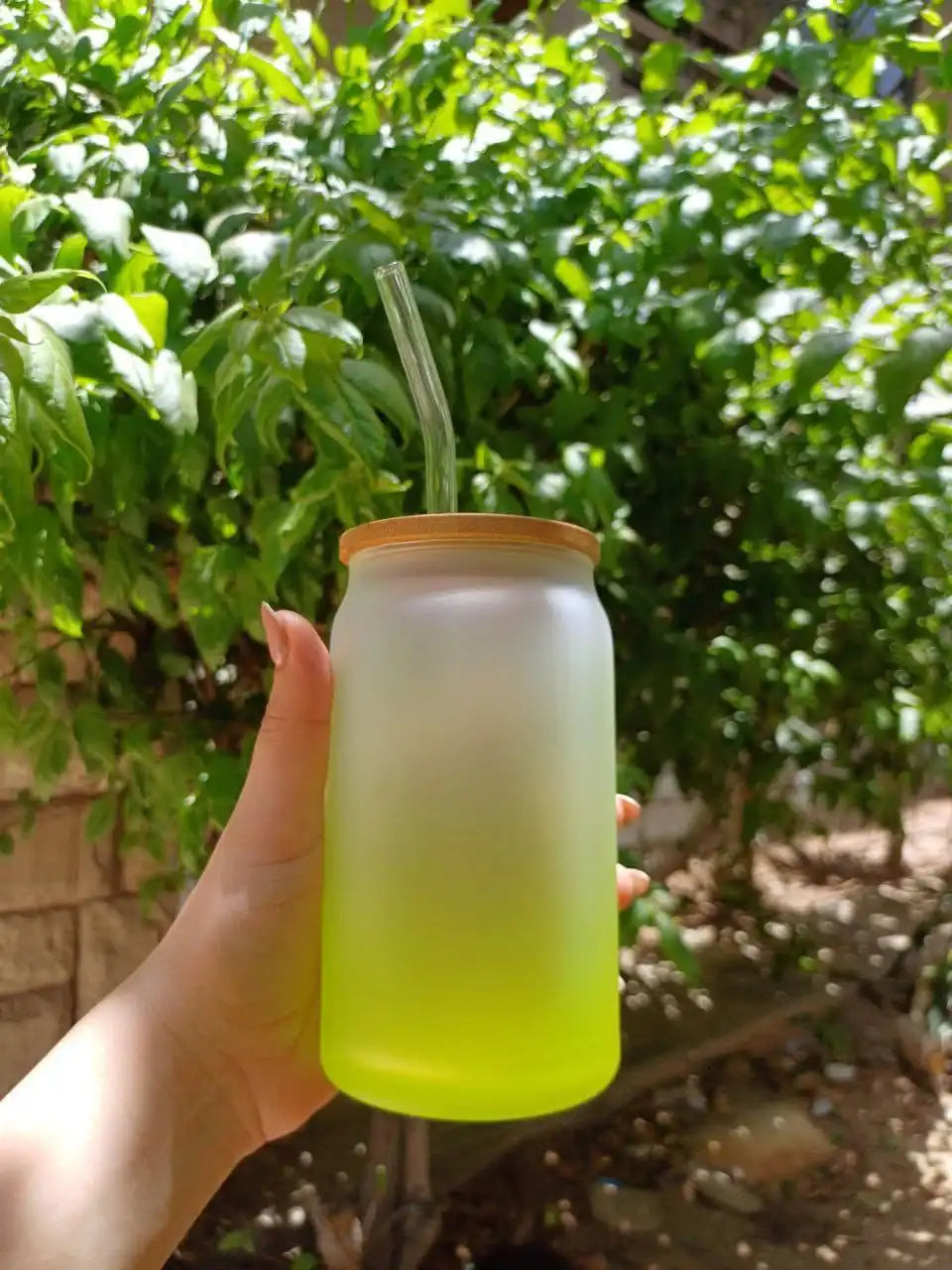 Frosted mug with straw- Customization Option