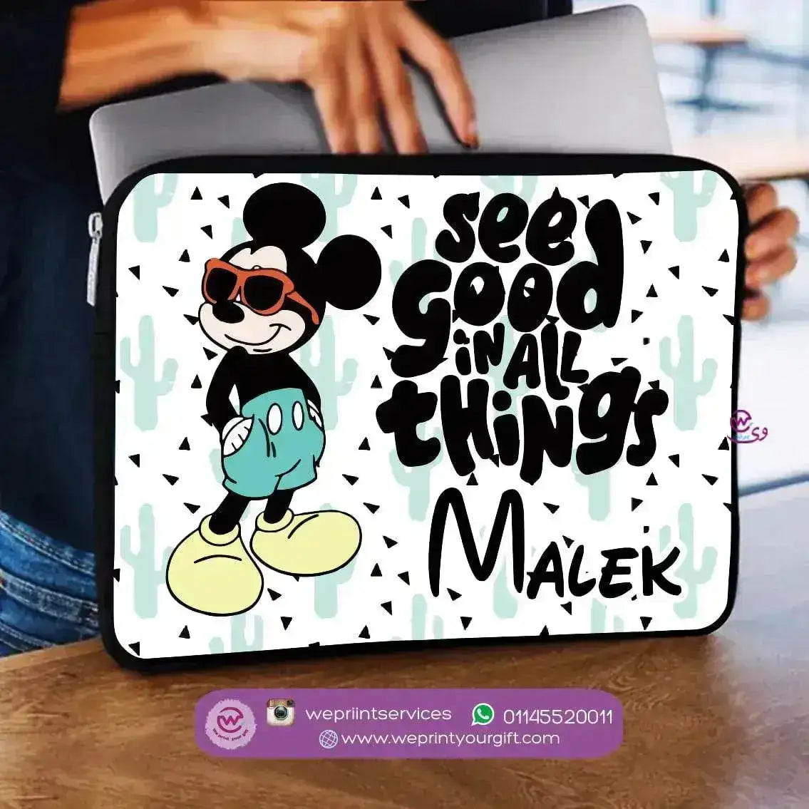 Laptop Sleeve-Canvas-Minnie Mouse - WE PRINT