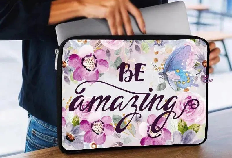 Laptop Sleeve-Canvas- Motivation -Floral - WE PRINT