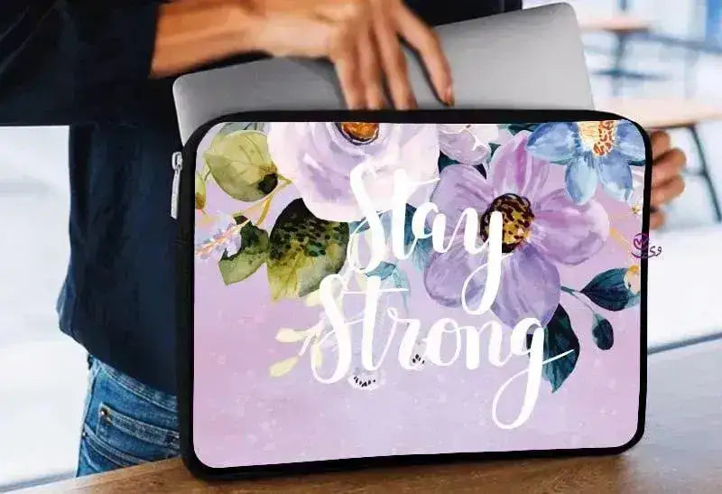 Laptop Sleeve-Canvas- Motivation -Floral - WE PRINT