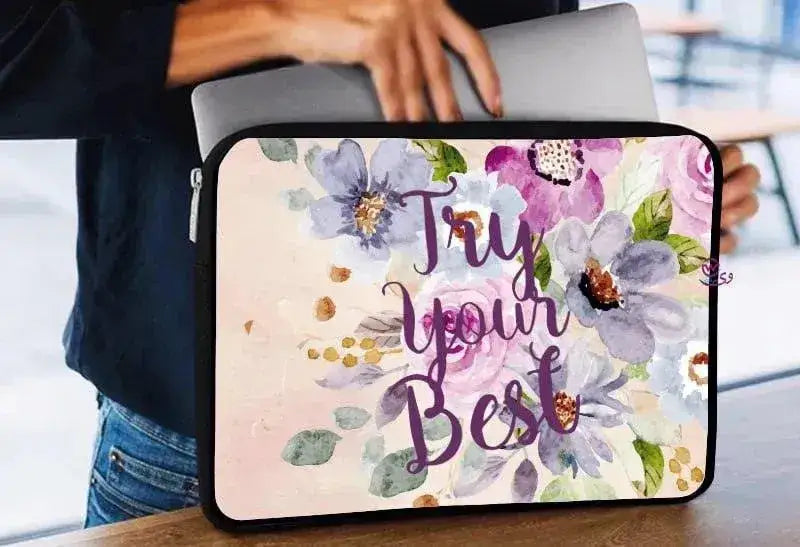 Laptop Sleeve-Canvas- Motivation -Floral - WE PRINT