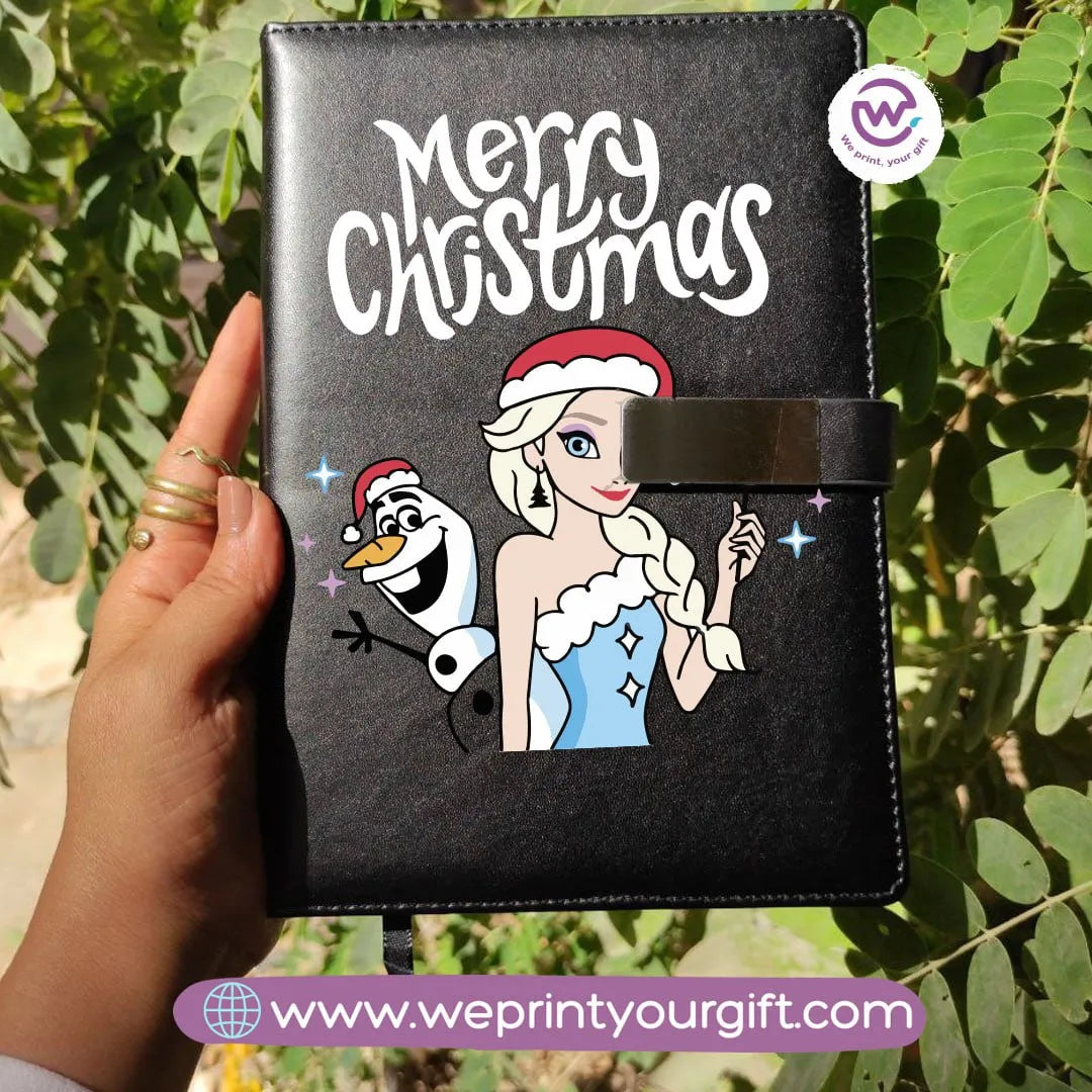 Leather Notebook with Magnetic Clip-Christmas - WE PRINT