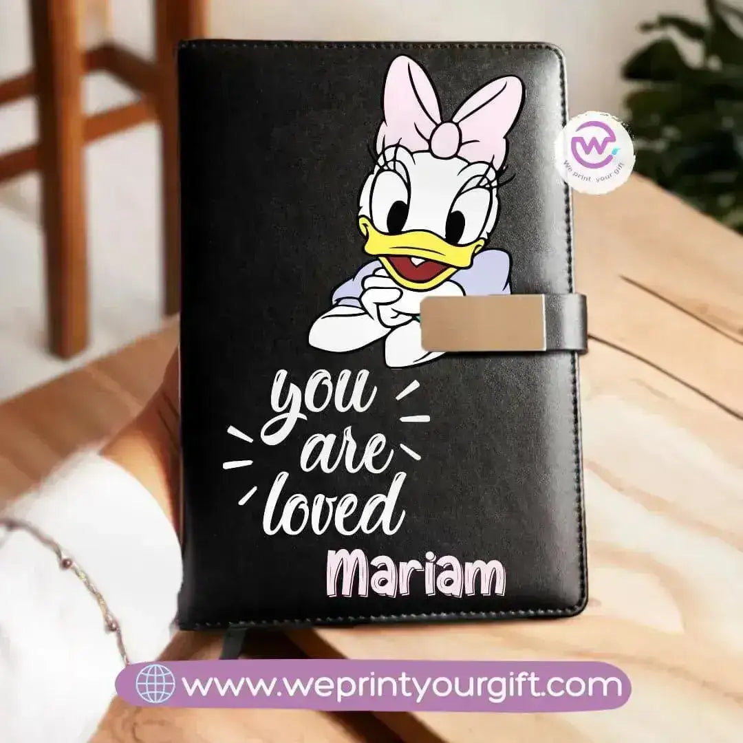 Leather Notebook with magnetic clip- Disney - WE PRINT