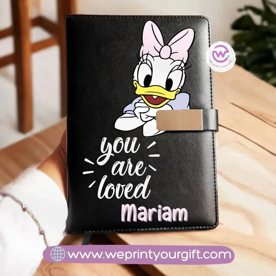 Leather Notebook with magnetic clip- Disney - WE PRINT