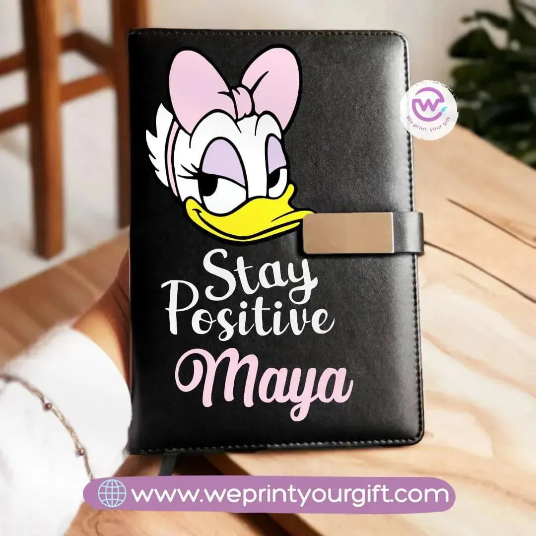 Leather Notebook with magnetic clip- Disney - WE PRINT