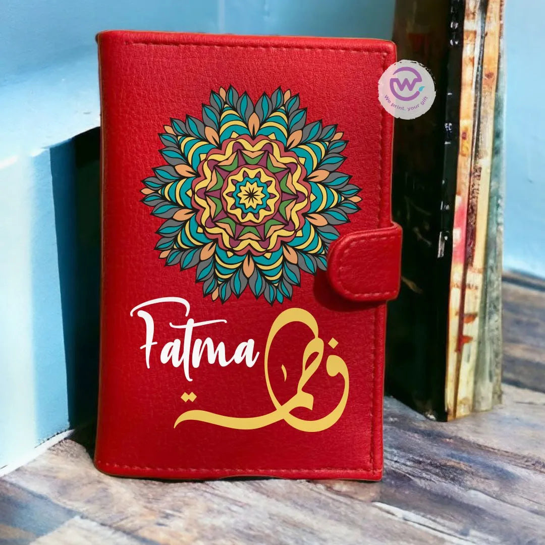 Leather wallet for women- Mandala - WE PRINT