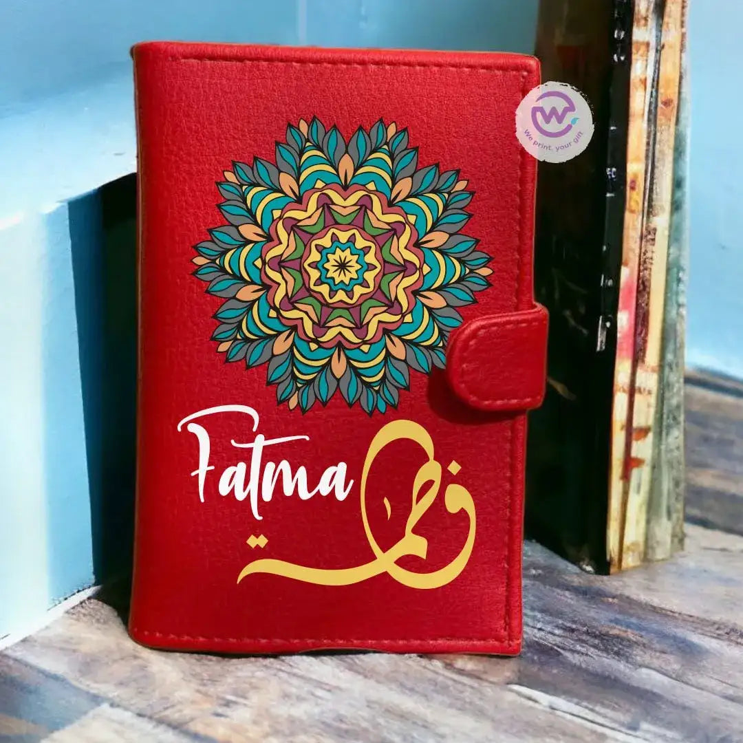 Leather wallet for women- Mandala - WE PRINT