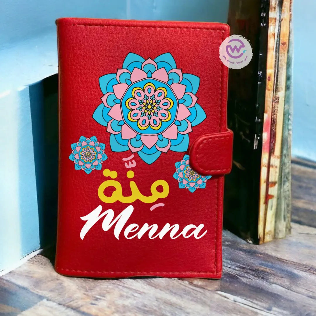 Leather wallet for women- Mandala - WE PRINT