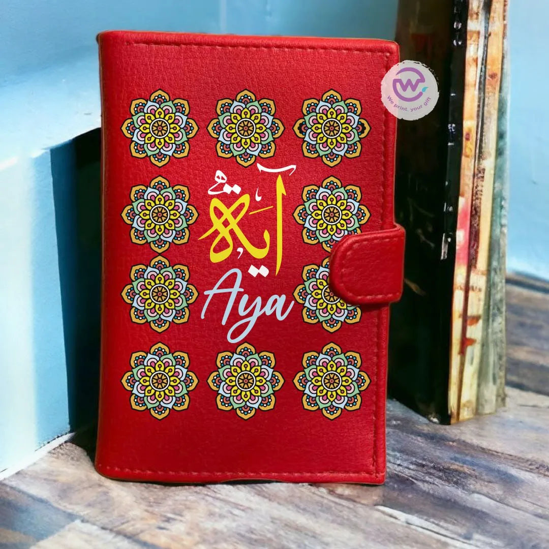 Leather wallet for women- Mandala - WE PRINT