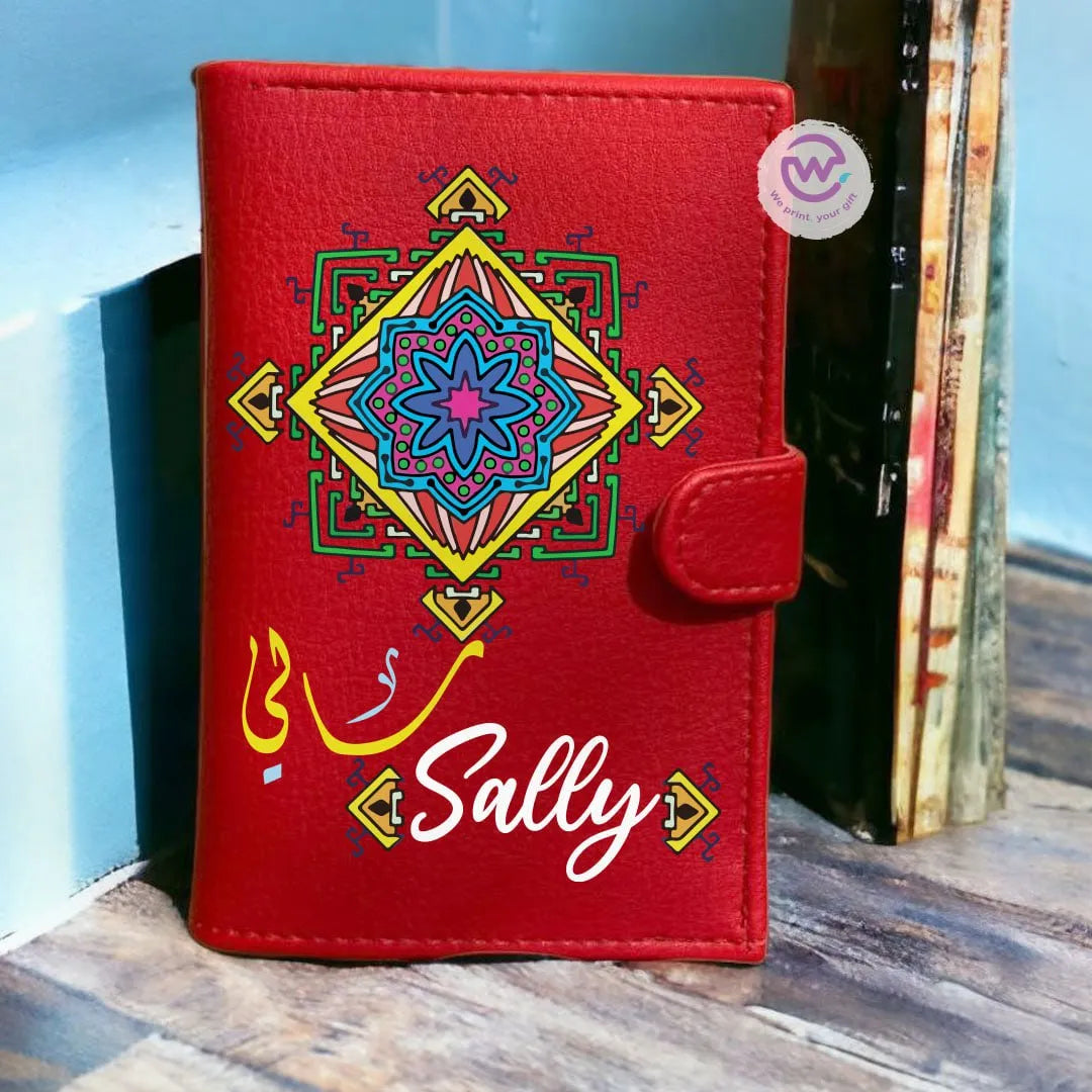 Leather wallet for women- Mandala - WE PRINT