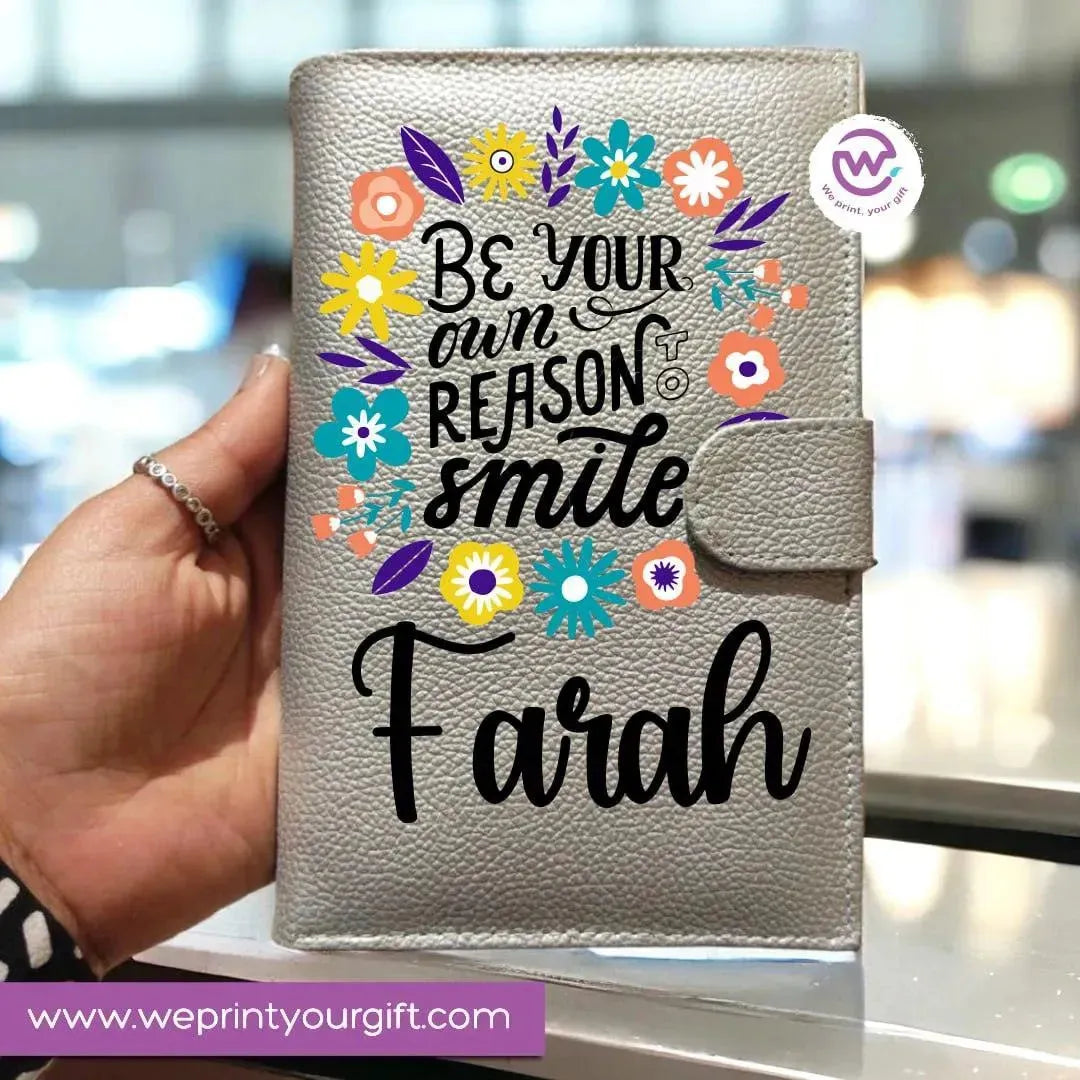 Leather wallet- inspirational quotes with Names - WE PRINT