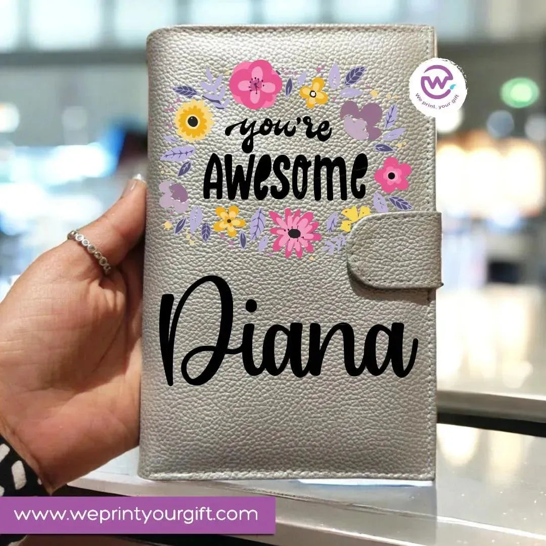 Leather wallet- inspirational quotes with Names - WE PRINT