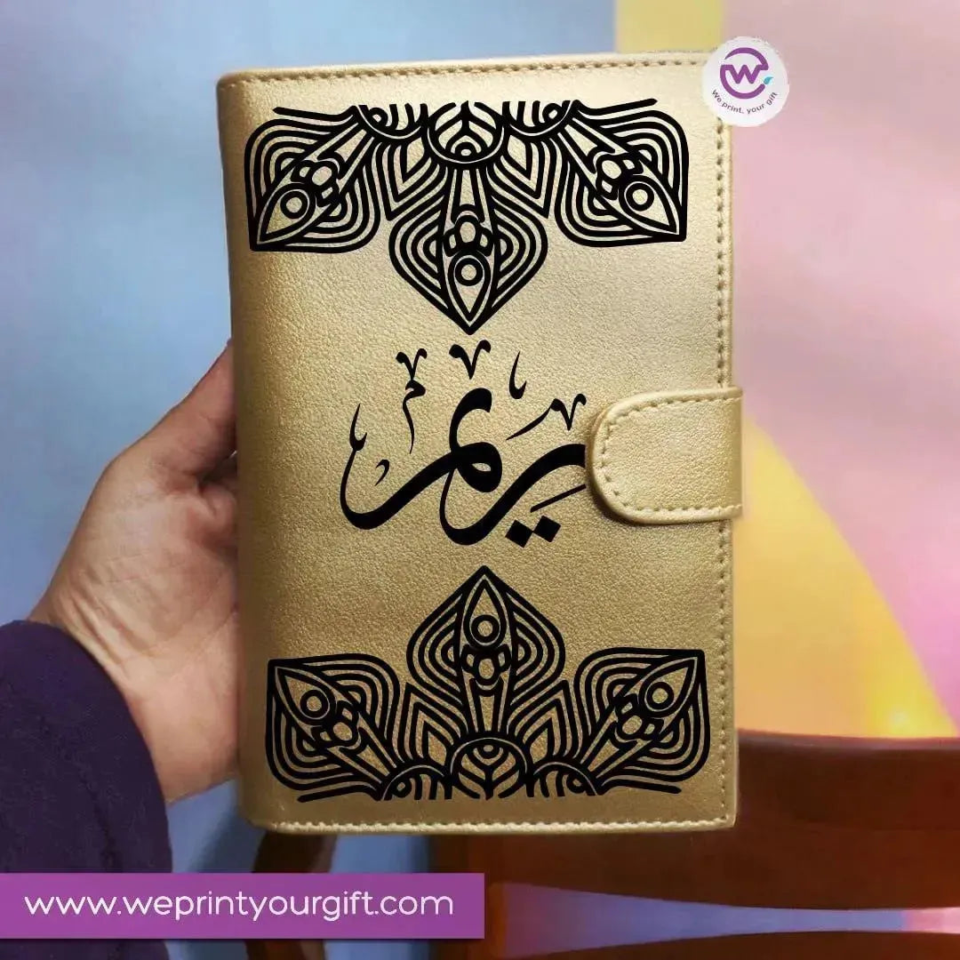 Leather wallet -Names -A - WE PRINT