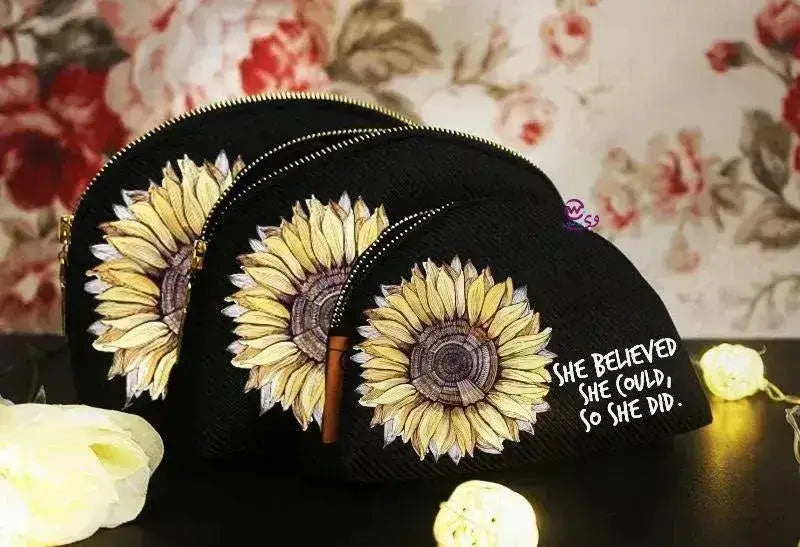 Make-up cases set - Sunflower Names - WE PRINT