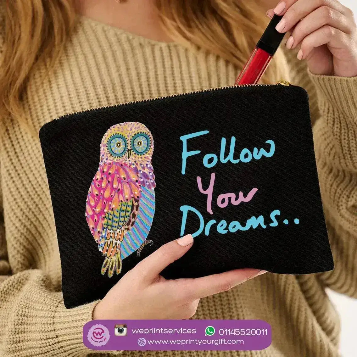 Makeup & Pencil Case- Owl-B - WE PRINT