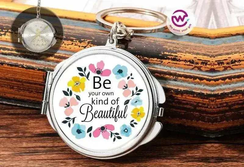 Metal Keychain - With Inside Mirror - Motivational Quotes - WE PRINT