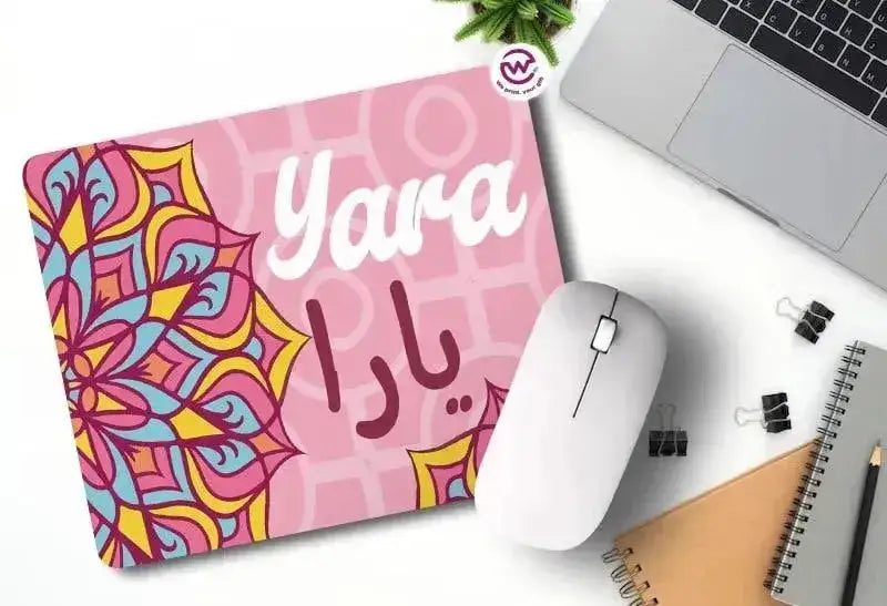 Custom Mouse Pad- Mandala - Names - WE PRINT