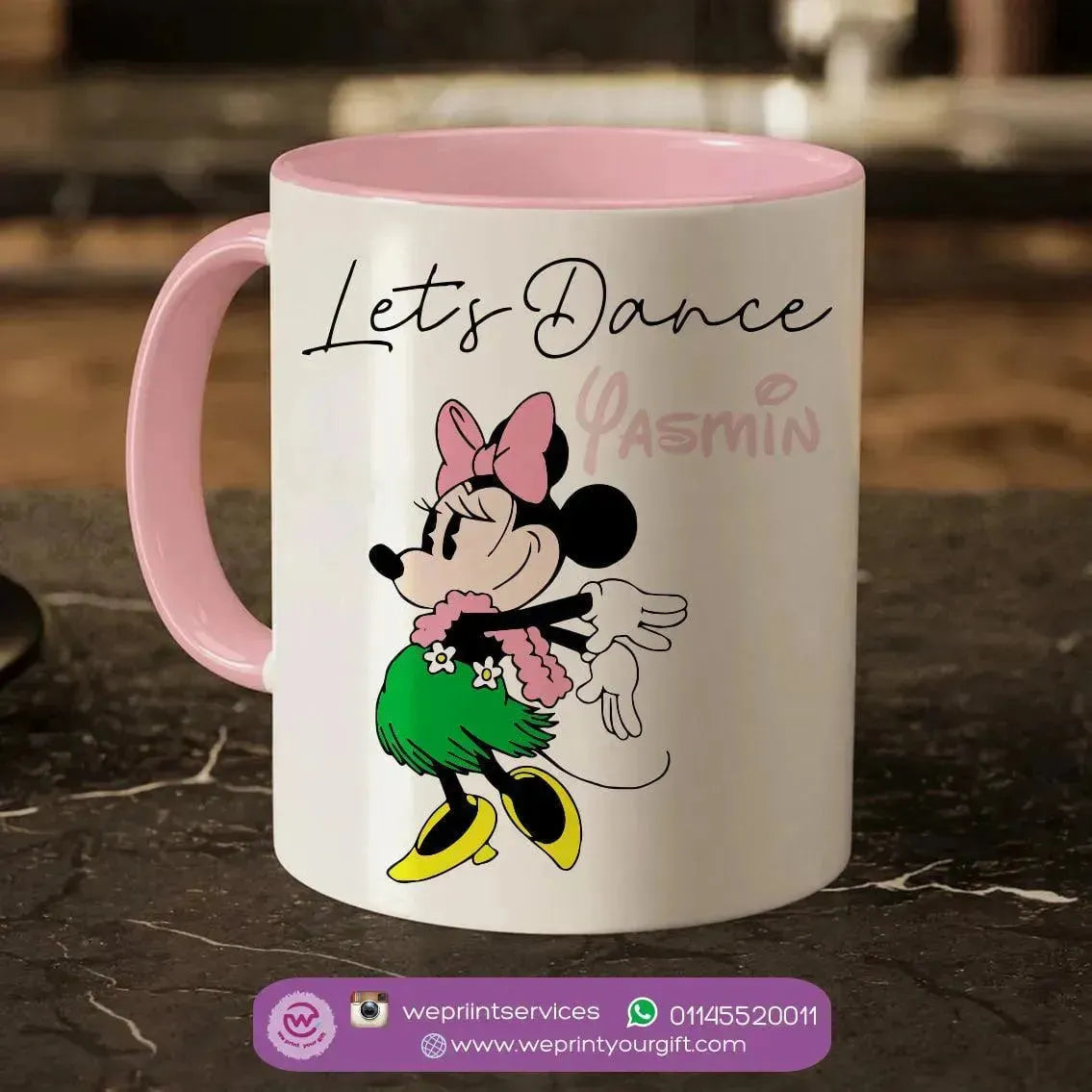 Mug-Colored Inside- Minnie Mouse - WE PRINT