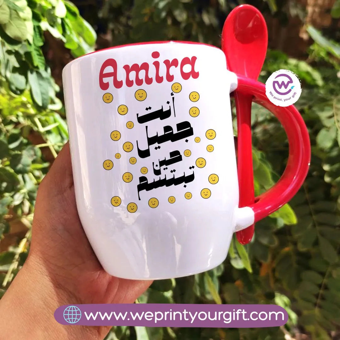 Mug-With Spoon-Arabic Quotes - WE PRINT