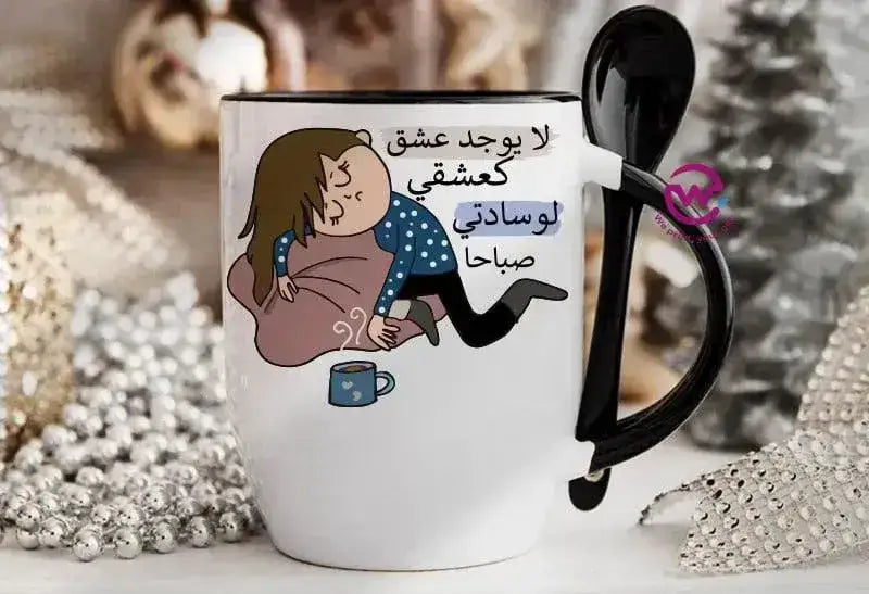 Mug-With Spoon - Comic -D - WE PRINT