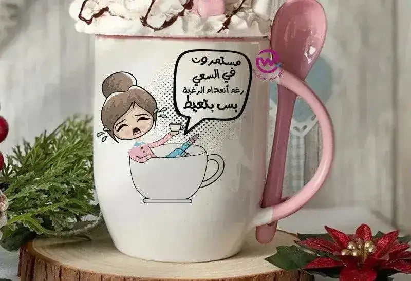 Mug-With Spoon -Comic -F - WE PRINT