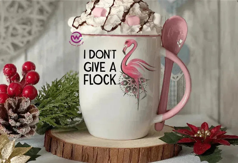 Mug-With Spoon - Flamingo - WE PRINT
