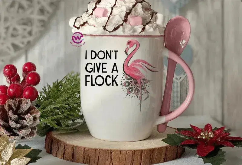 Mug-With Spoon - Flamingo - WE PRINT