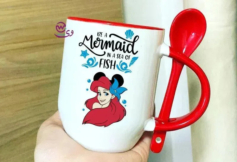Mug-With Spoon -Mermaid - WE PRINT