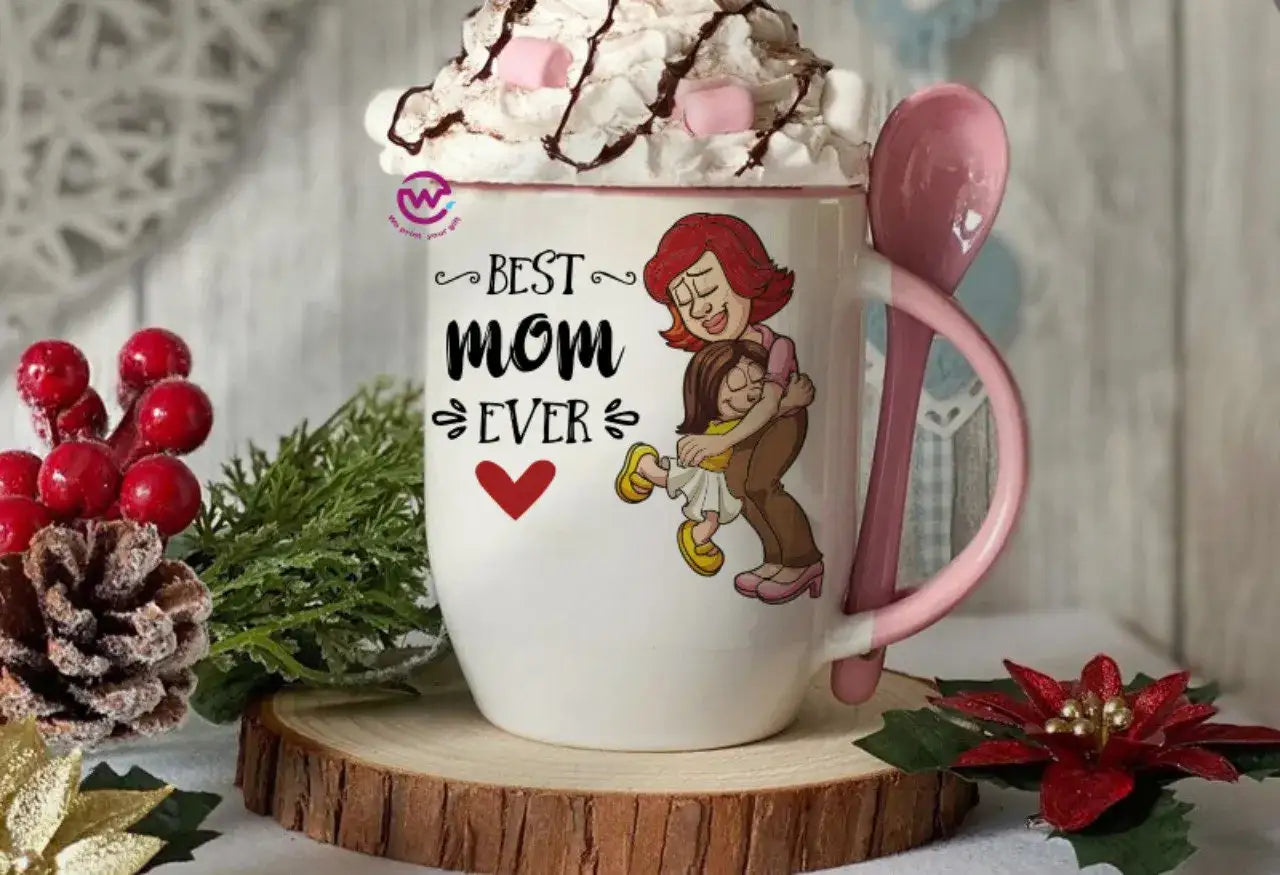 Mug with Spoon- Mom designs - WE PRINT