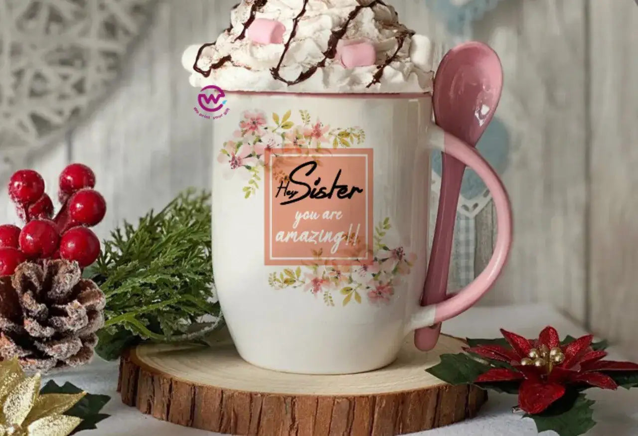Mug with Spoon- Mom designs - WE PRINT