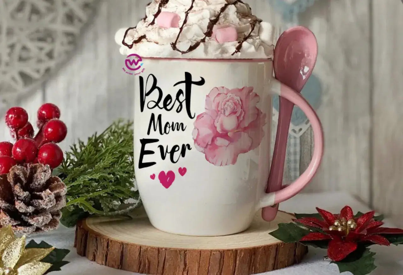 Mug with Spoon- Mom designs - WE PRINT