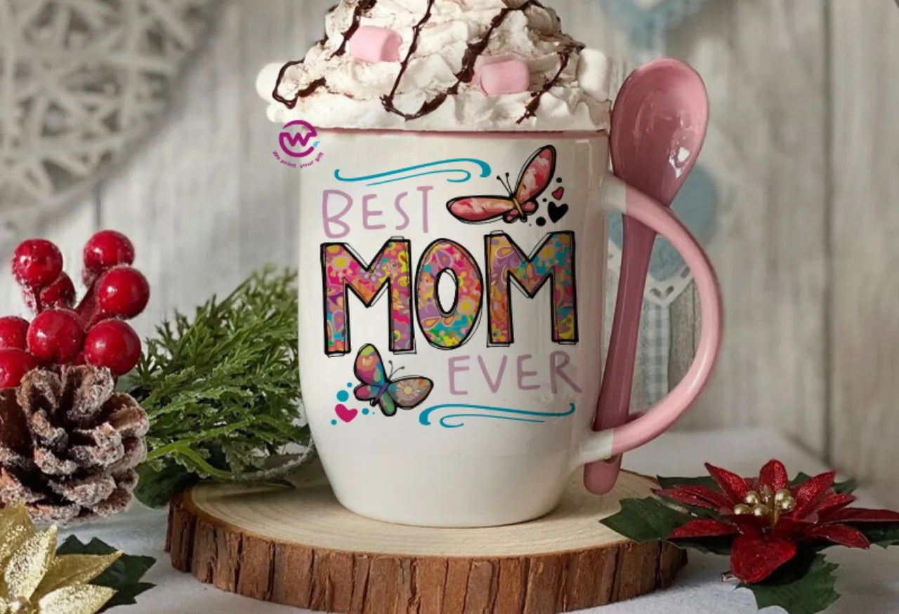 Mug with Spoon- Mom designs - WE PRINT