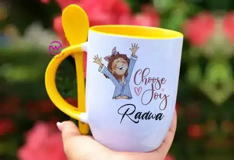 Mug-With Spoon - Names-B - WE PRINT