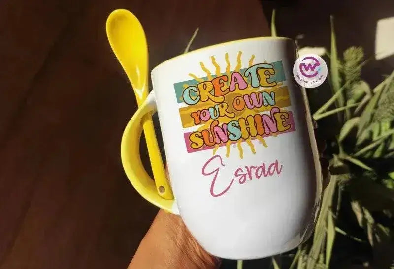 Mug-With Spoon -Retro-B - WE PRINT