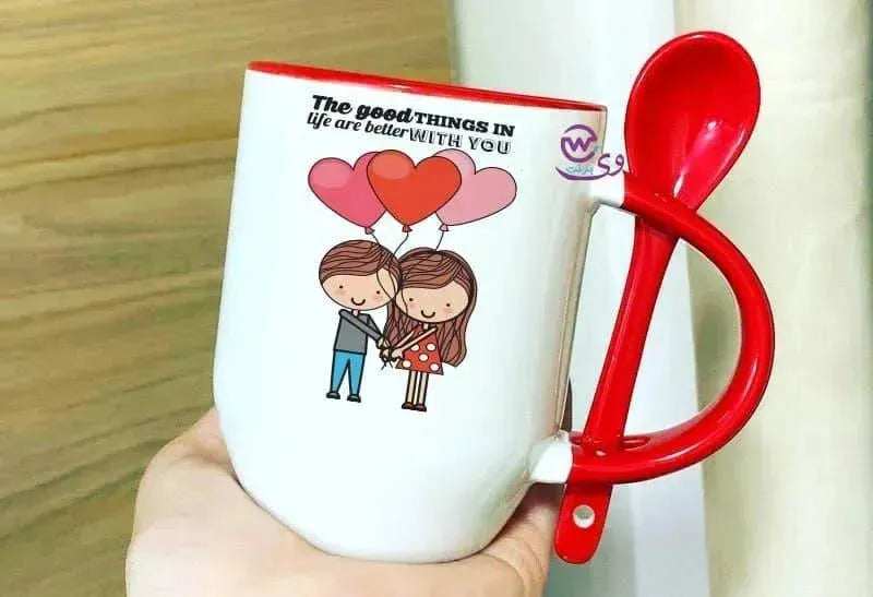 Mug-With Spoon - Valentine's Day 1 - WE PRINT