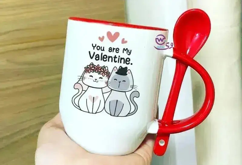 Mug-With Spoon - Valentine's Day 1 - WE PRINT