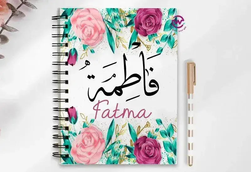 Notebook - A5 Size - Names-flowers background - WE PRINT