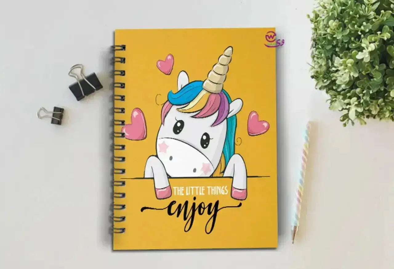 Notebook - A5 Size - Unicorn Designs - WE PRINT