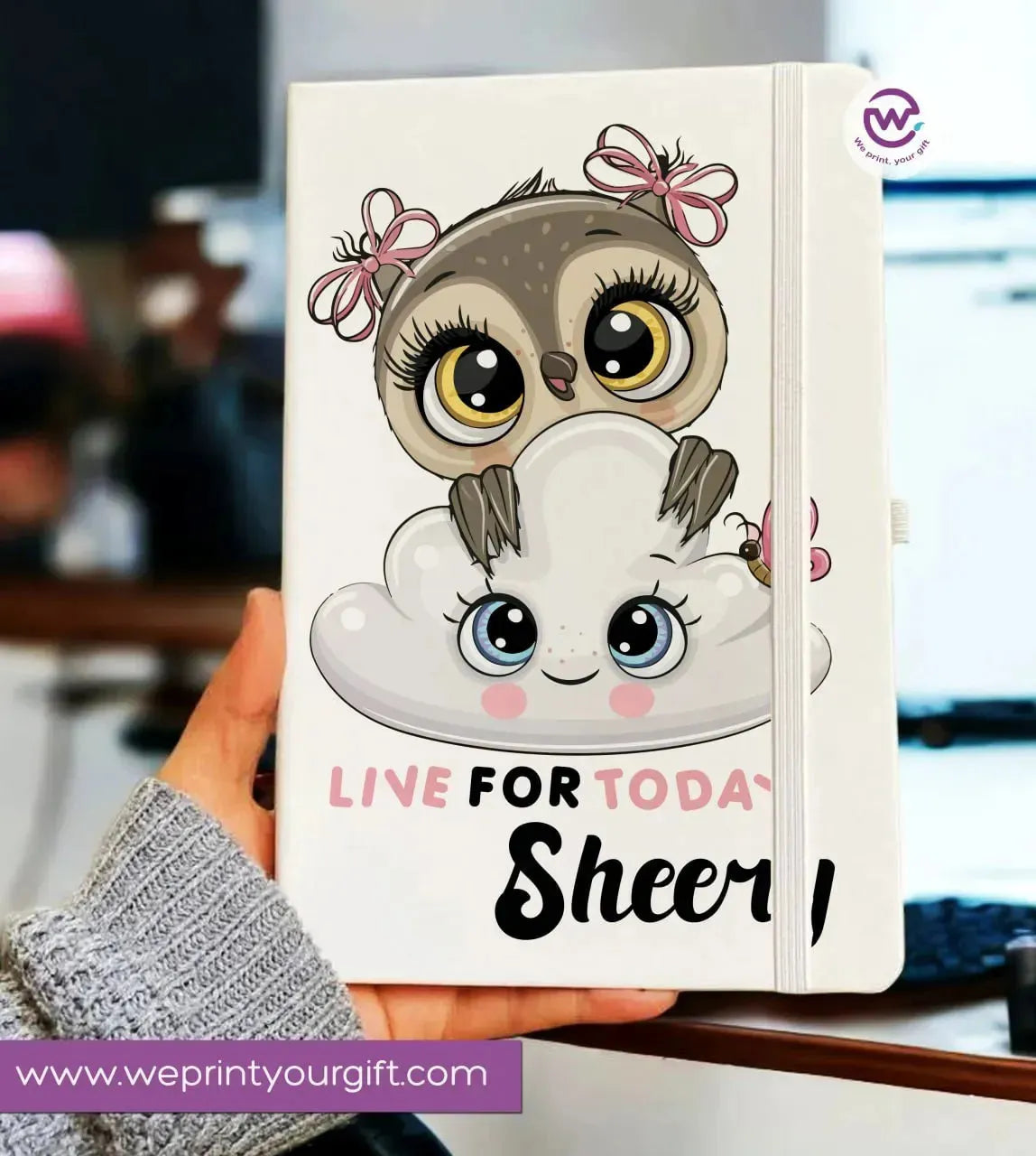 Notebook with Elastic Band - OWL - WE PRINT