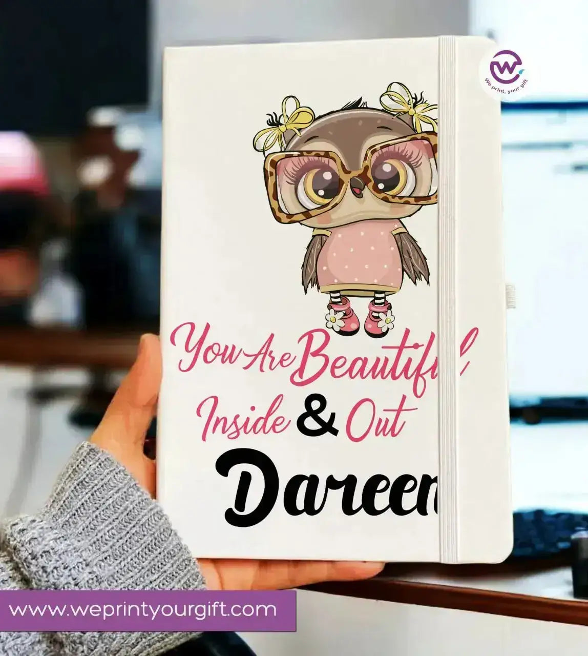 Notebook with Elastic Band - OWL - WE PRINT