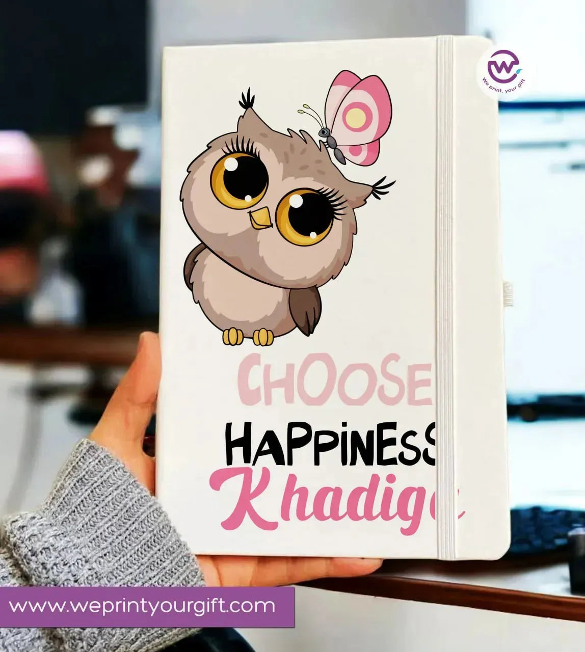 Notebook with Elastic Band - OWL - WE PRINT