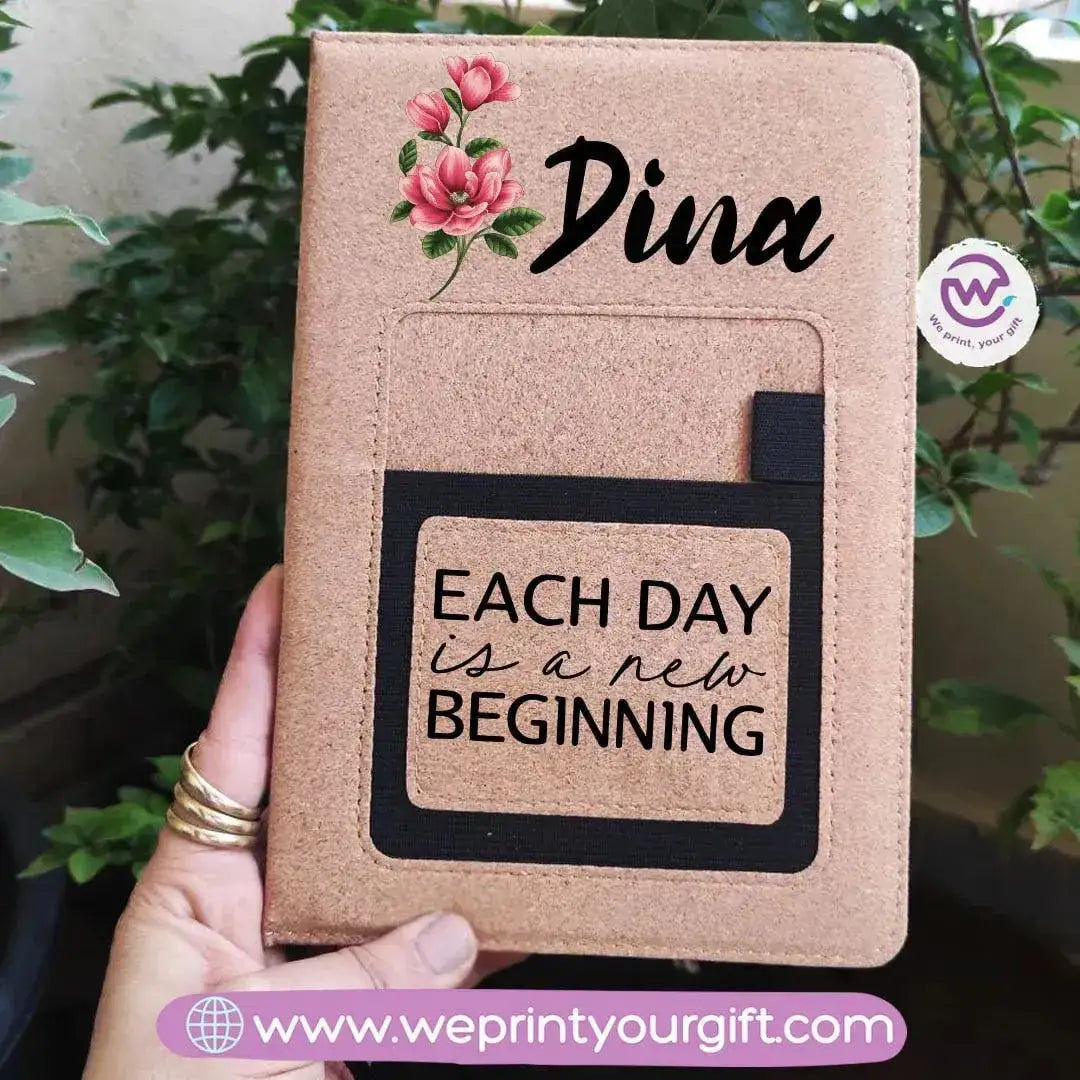 Notebook with fabric Cover& pocket- Names - B - WE PRINT