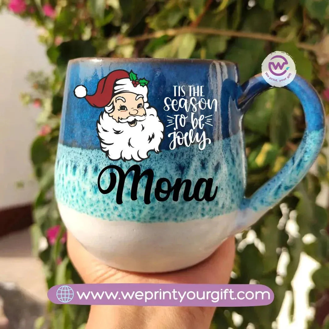 Ocean Handmade Pottery Mug-Christmas - WE PRINT