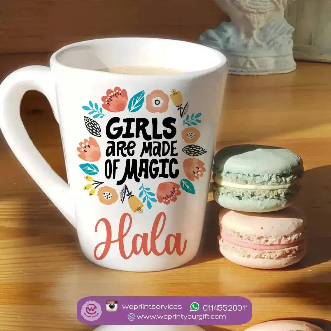 Personalized Mugs -Conical - Floral - WE PRINT