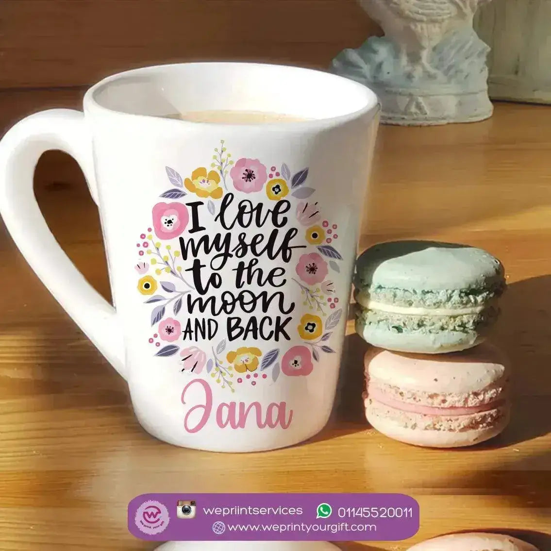 Personalized Mugs -Conical - Floral - WE PRINT