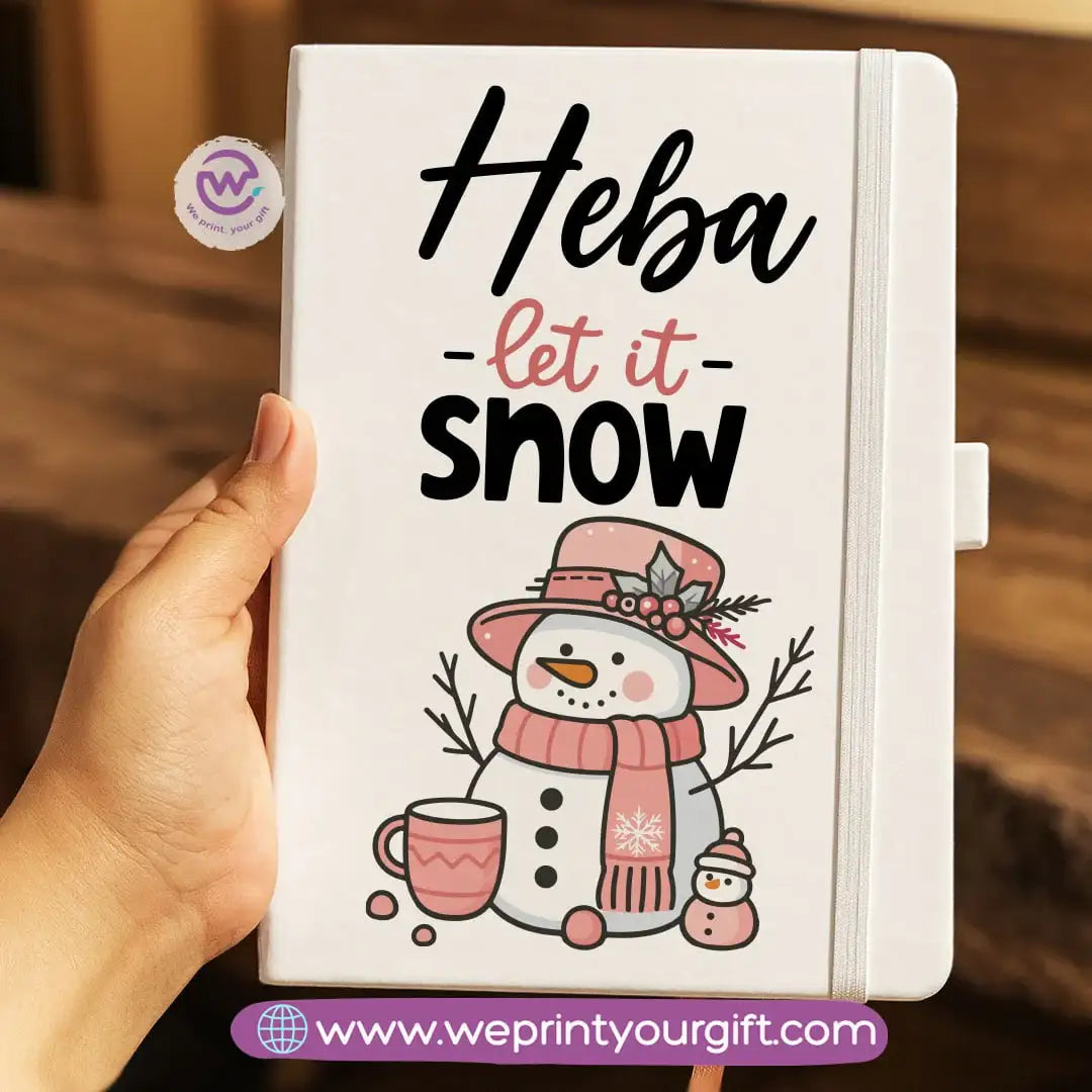 Personalized Hard Cover Rubber Notebook – Winter & Christmas Designs - WE PRINT